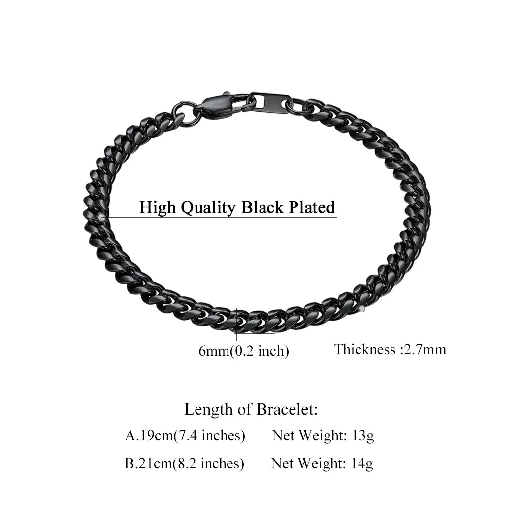Cuban Link Silver 14MM Wide Stainless Steel Chain Bracelets Punk Mens Women Jewelry Gift, 19" Length