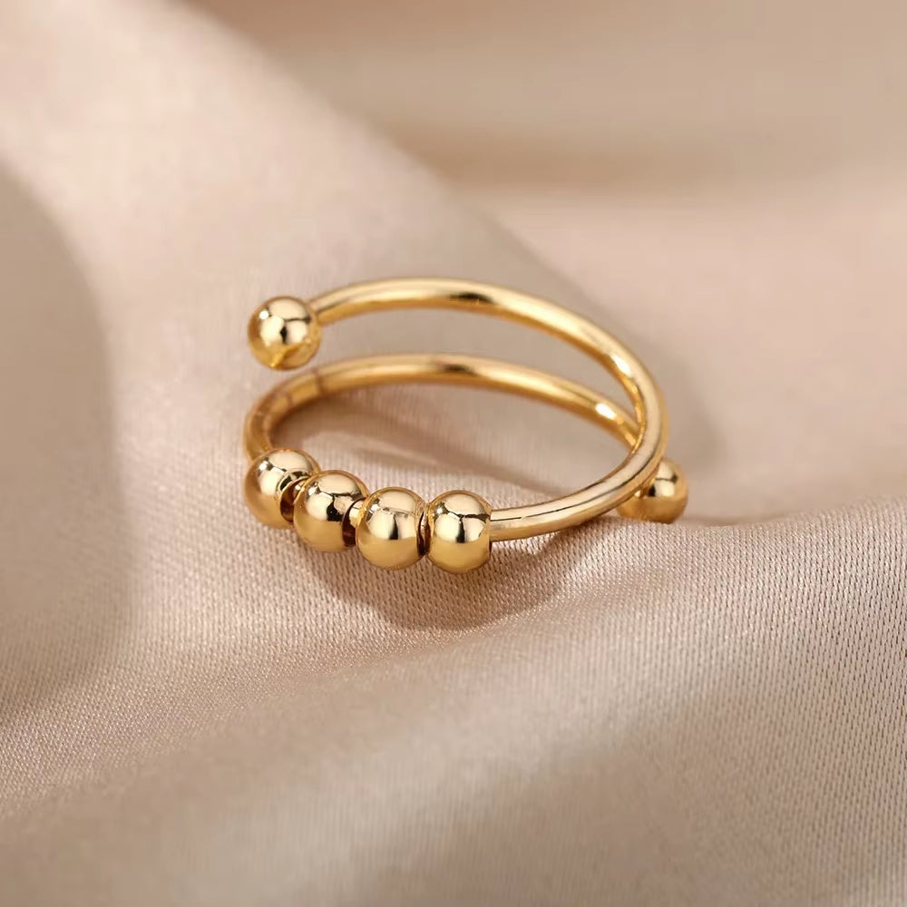 Stainless Steel Rings for Women Aesthetic Heart Gold Color Wedding Ring Waterproof Jewelry Finger Accessories Free Shipping Gift