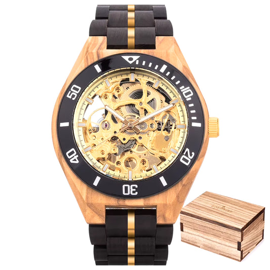 Wood Mechanical Watch Men Relogio Masculino Big Mens Watches Top Brand Luxury Timepieces Erkek Kol Saati Dropshipping