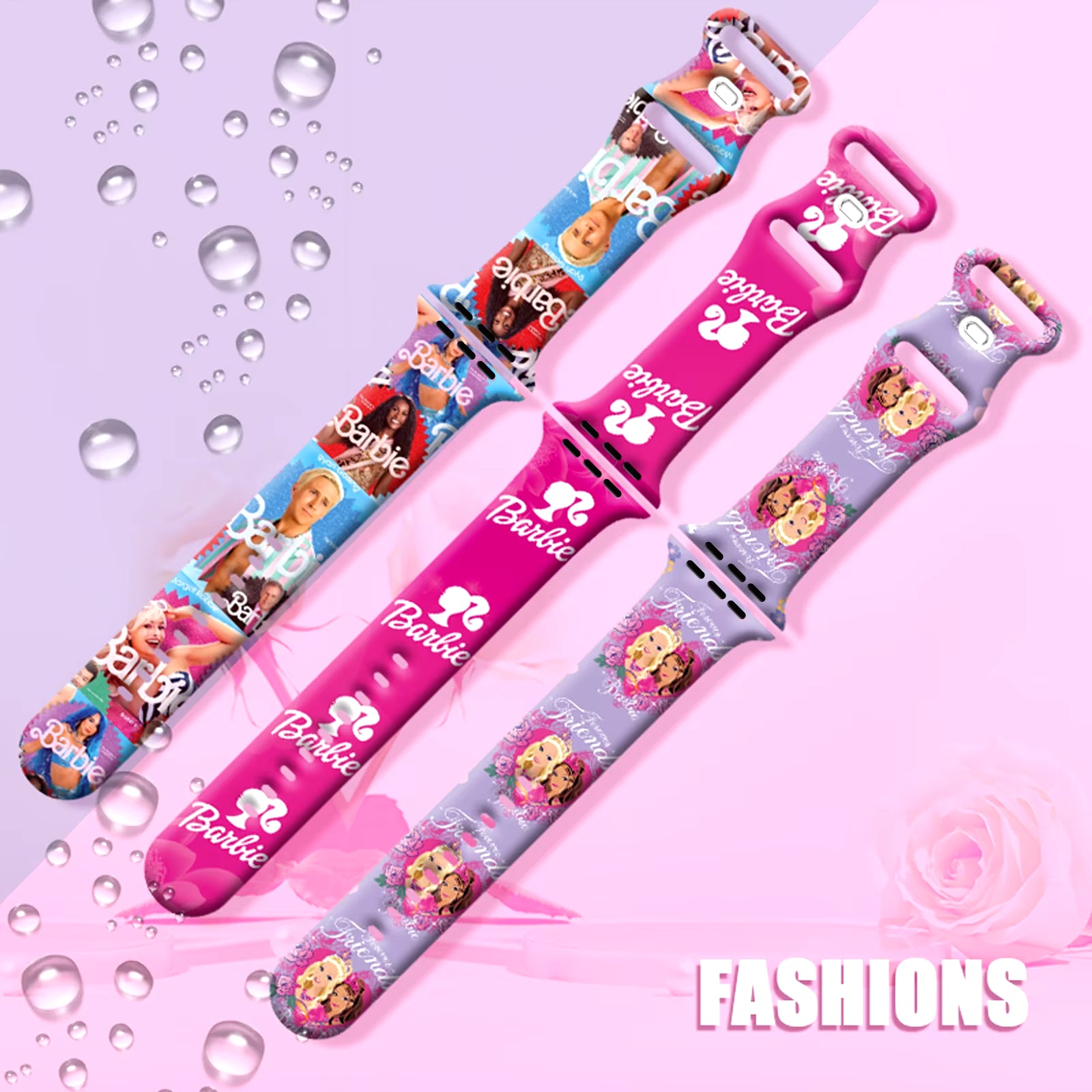 Doll Printed Strap for Apple Watch 9 8 7 SE 6 Silicone Band Replaceable Bracelet for Iwatch 45Mm 44Mm 42Mm 41Mm Sport Watchband