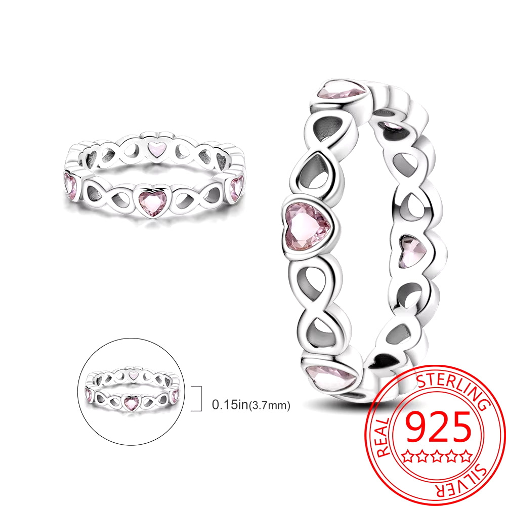 New Red Heart Ring 925 Sterling Silver Sparkling Ring for Women 925 Silver Design Original Zircon Rings Festival Jewelry Gift