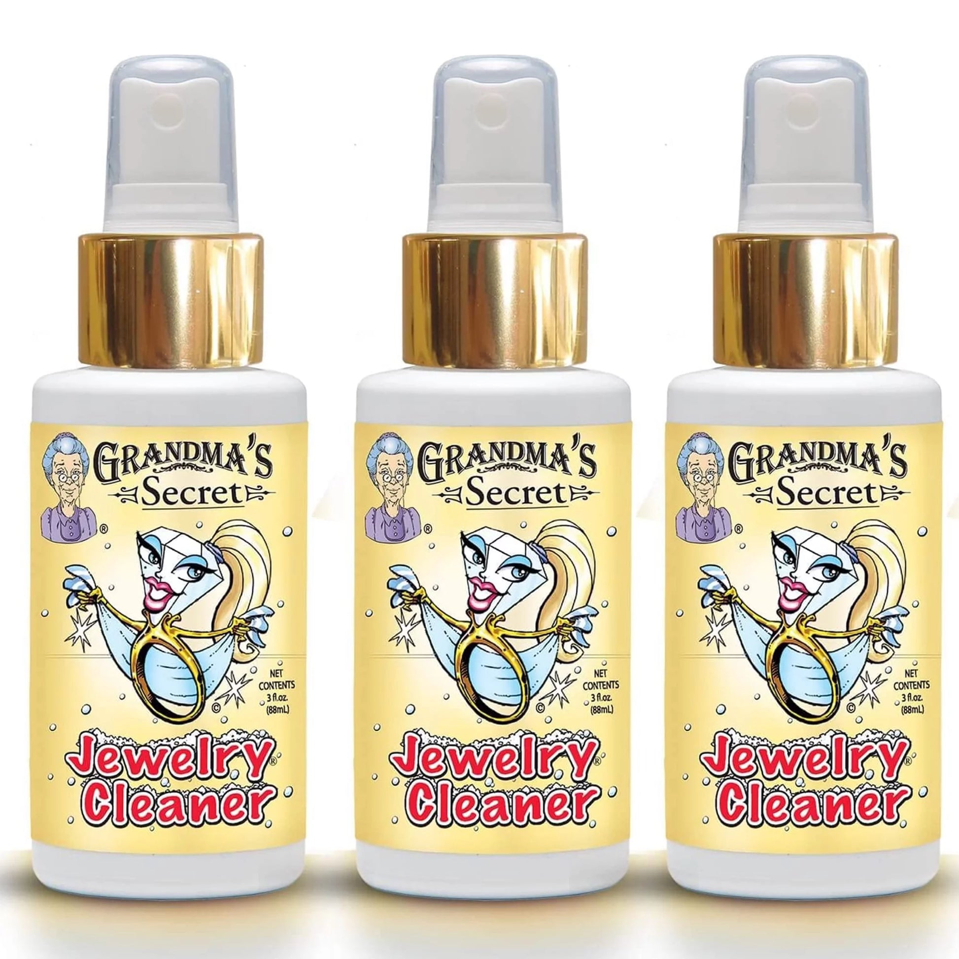 Grandma’S Secret Jewelry Cleaner Spray Gold Silver Cleaning Solution Tarnish Remover 3Oz 2 Pack