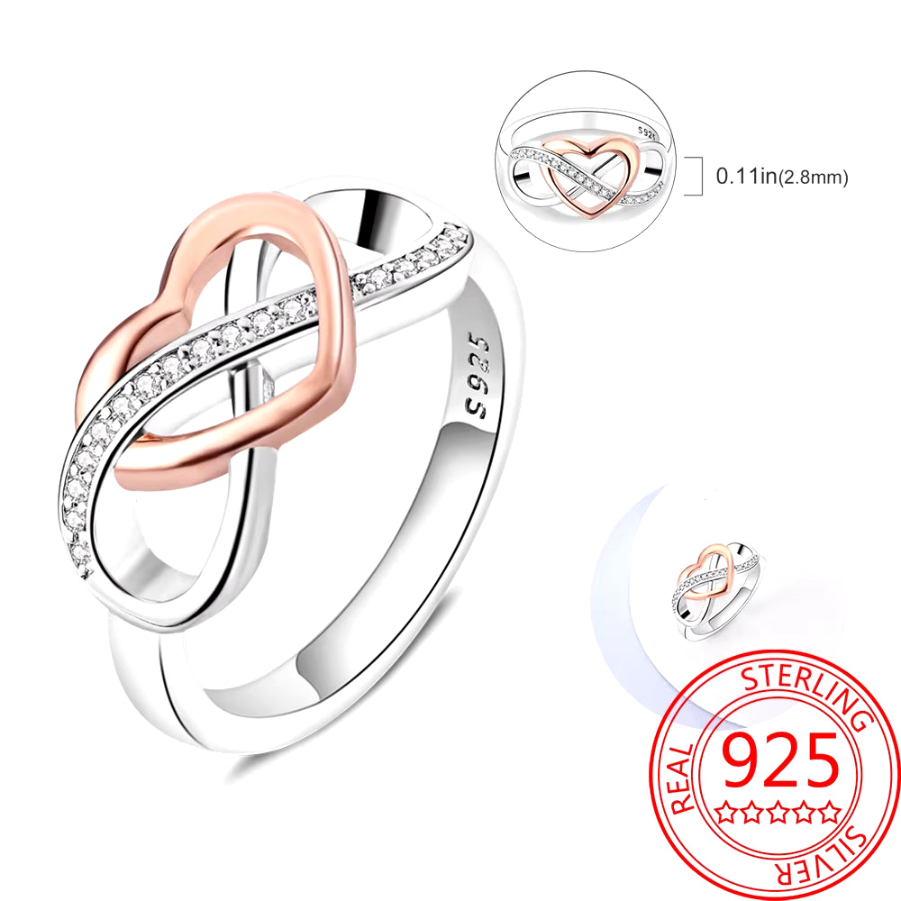 New Red Heart Ring 925 Sterling Silver Sparkling Ring for Women 925 Silver Design Original Zircon Rings Festival Jewelry Gift