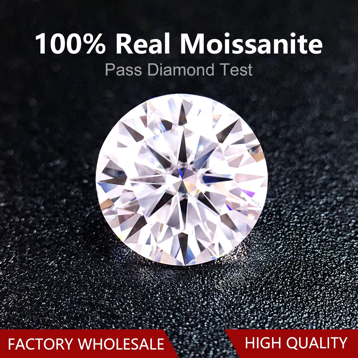 Wholesalers Real 0.1Ct to 10Ct D Color round Cut Certified Moissanite Gems Pass Diamond Test Loose Precious Stones Fast Shipping